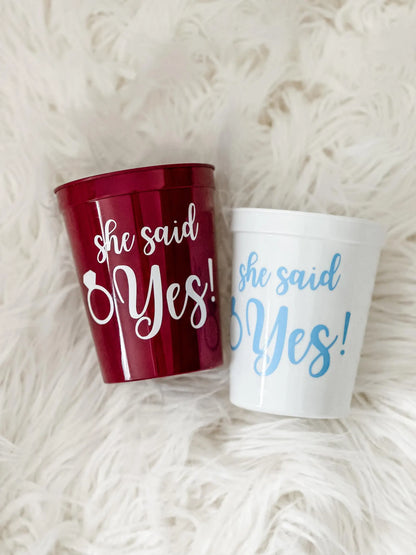 She Said Yes Engagement Cup