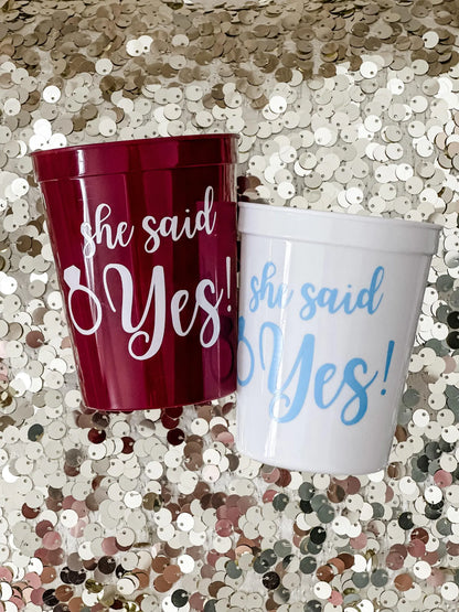 She Said Yes Engagement Cup